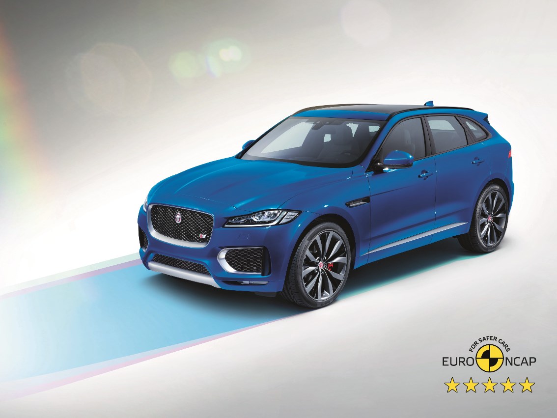 جاكوار F-PACE تحصل على تصنيف خمس نجوم من البرنامج الأوروبي لتقييم السيارات الجديدة Euro NCAP