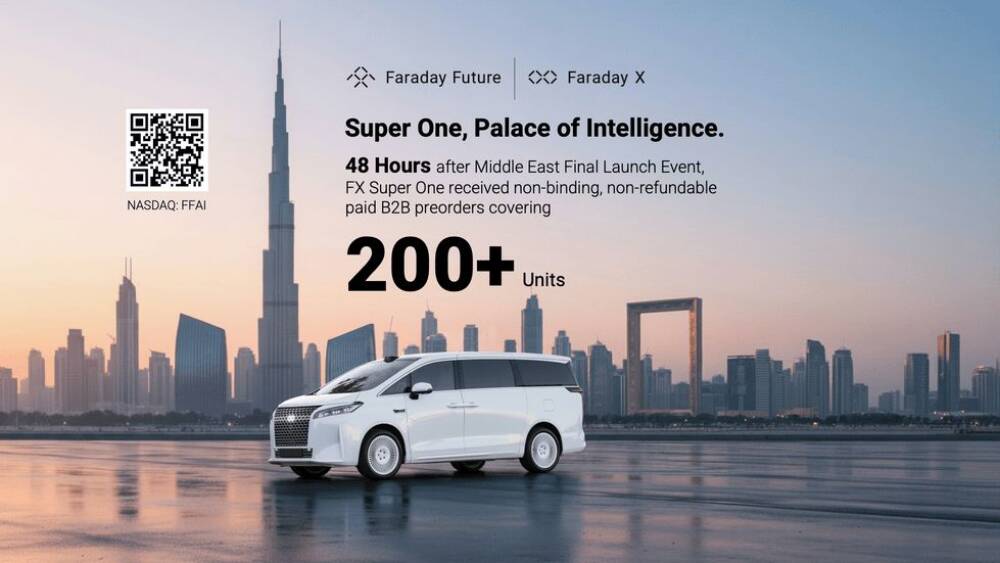 فاراداي فيوتشر FX Super One الجديدة في الامارات – تم بيع 200 نسخة في 48 ساعة